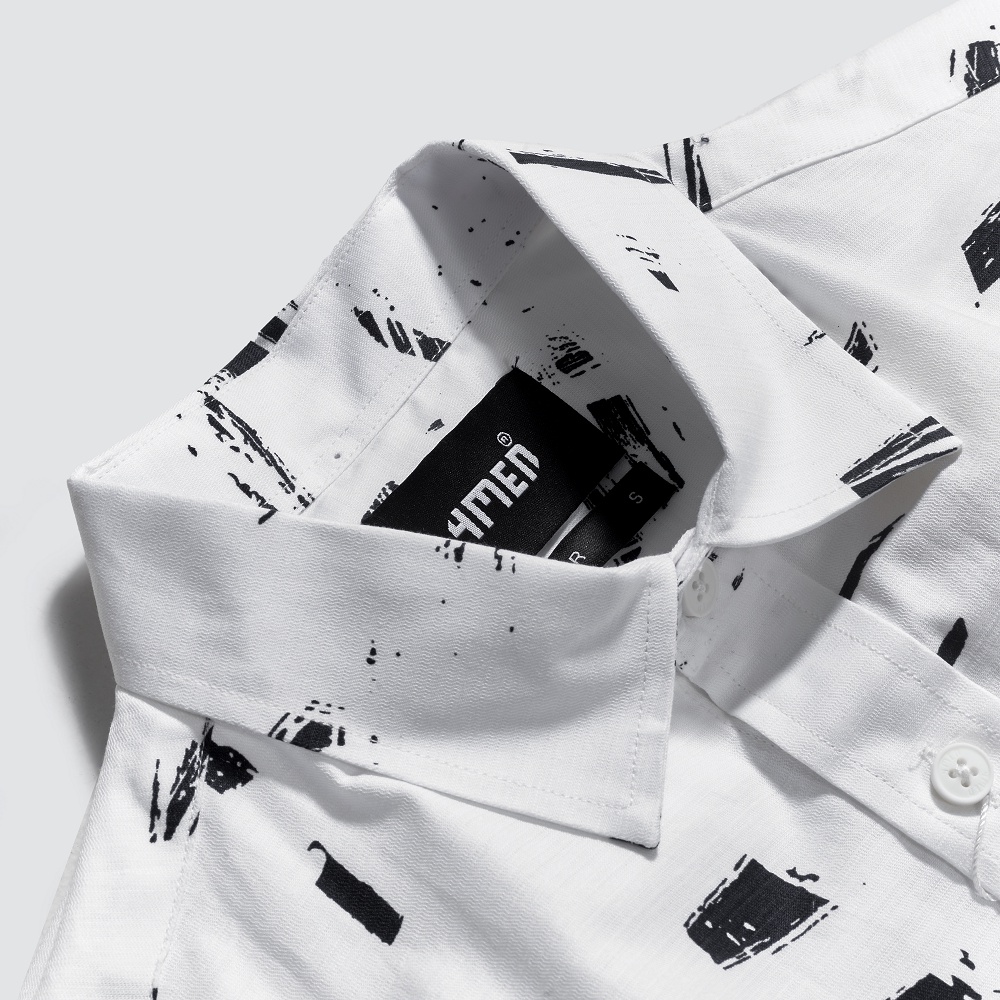 Áo sơ mi nam họa tiết ngắn tay 4MEN SM060 đẹp trẻ trung, hiện đại | BigBuy360 - bigbuy360.vn