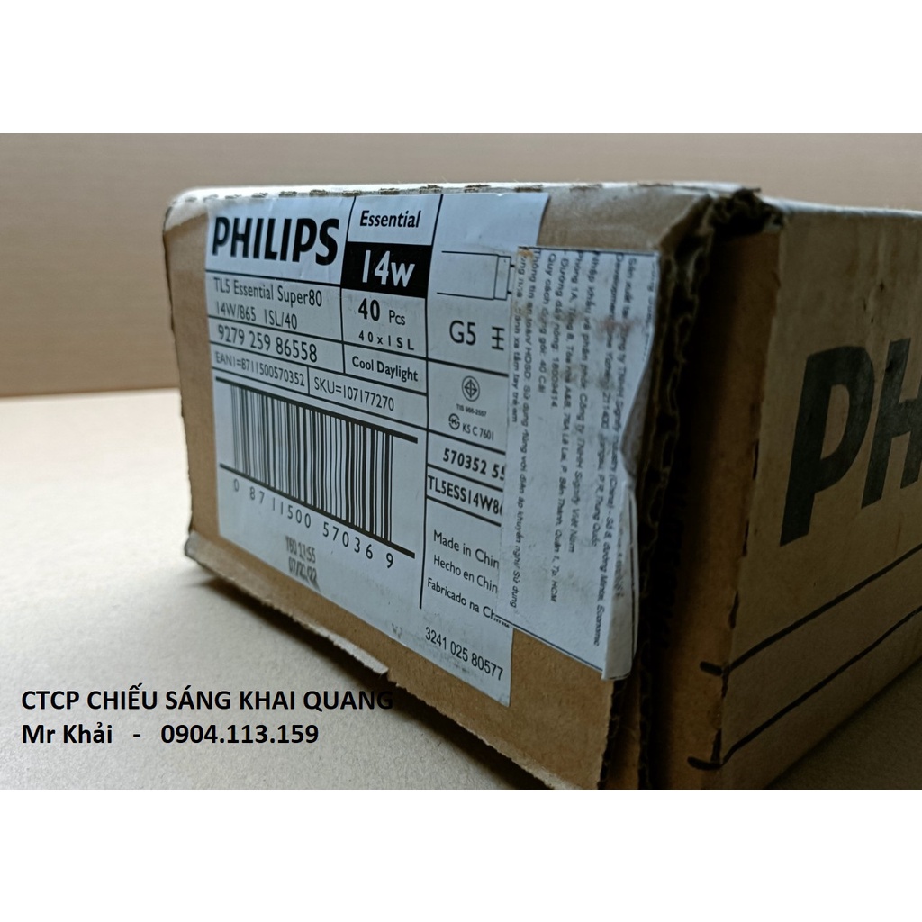 Combo 10 Bóng đèn huỳnh quang T5 Philips Essential 14W/865 0.6m