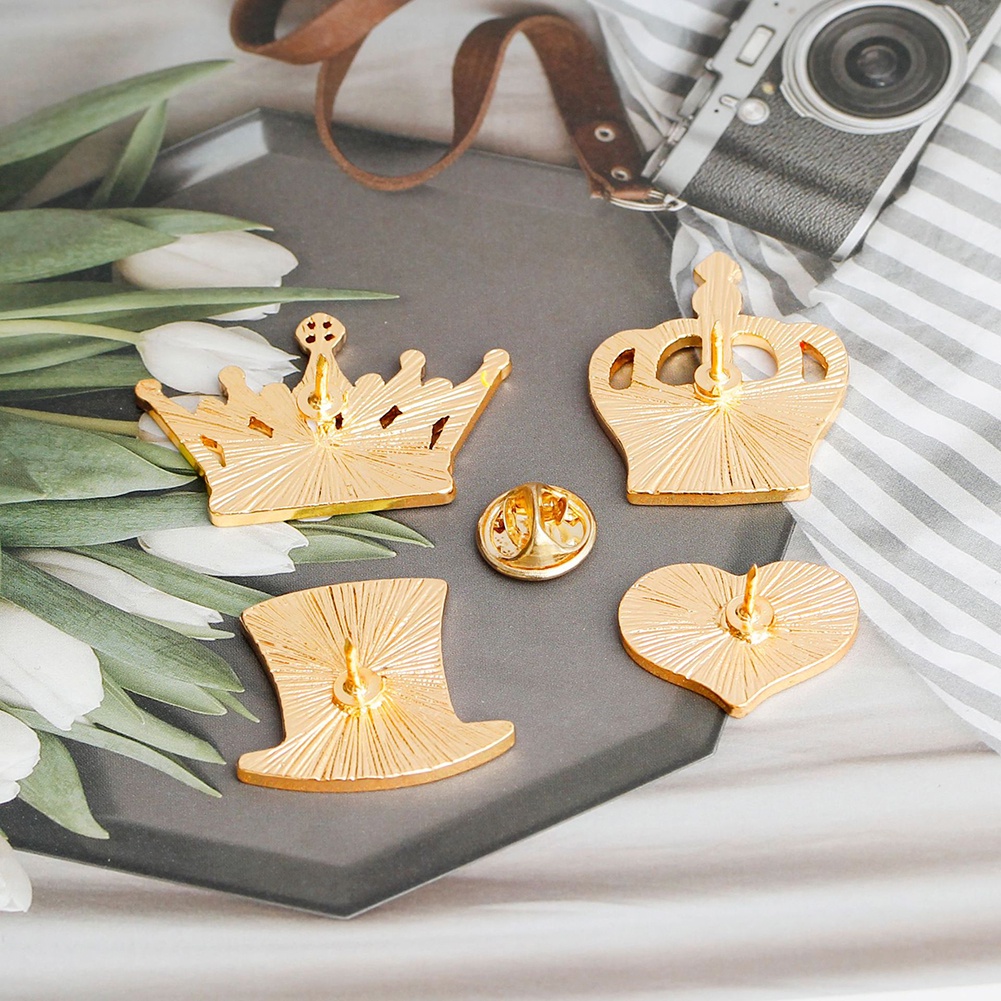 YOML✔Fashion Women Cartoon Hat Crown Love Heart Brooch Pin Enamel Party Jewelry Gift