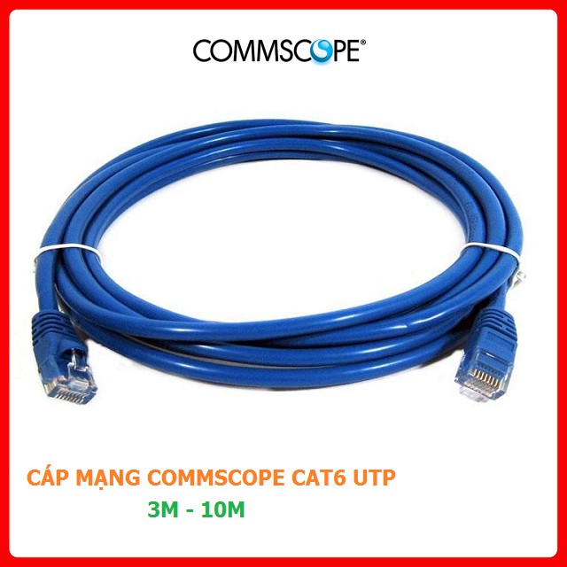 Dây cáp mạng COMMSCOPE/AMP Cat6 UTP cáp mạng LAN xịn bấm sẵn 2 đầu 3m-10m (xanh) Test thông mạng trước khi giao