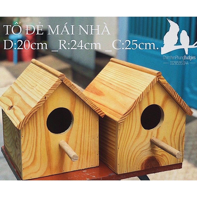 Tổ chim Mái Nhà cho Vẹt nhỏ & Chim Cảnh hoặc trang trí vườn.