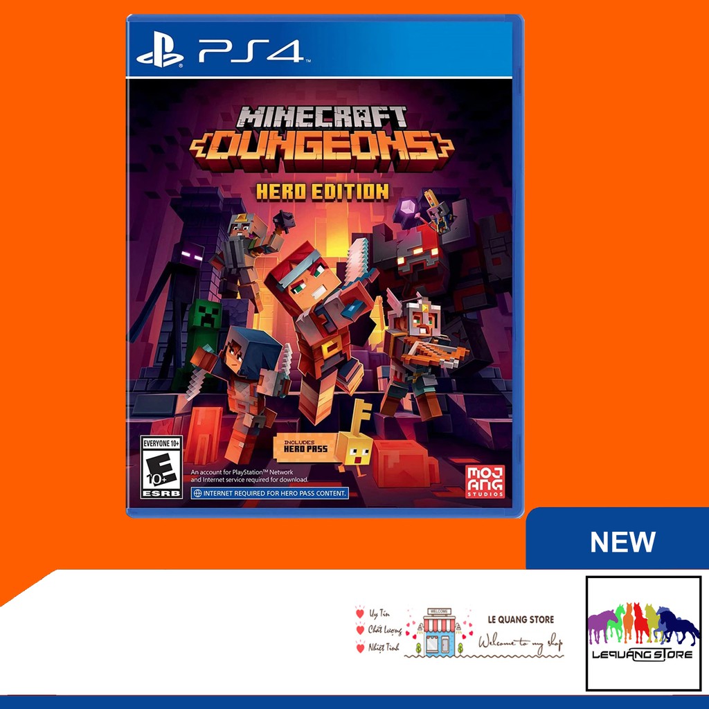 Đĩa Game PS4: Minecraft Dungeons Hero Edition