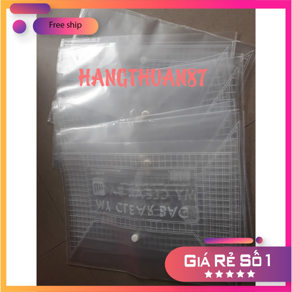 Freeship 50k Túi clear bag cỡ A4