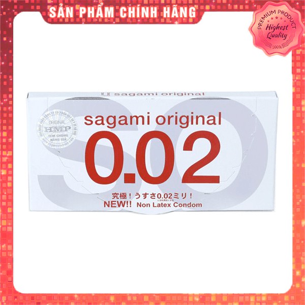Bao Cao Su Siêu mỏng Cao Cấp SAGAMI ORIGINAL 0.02 - Hộp 2 chiếc