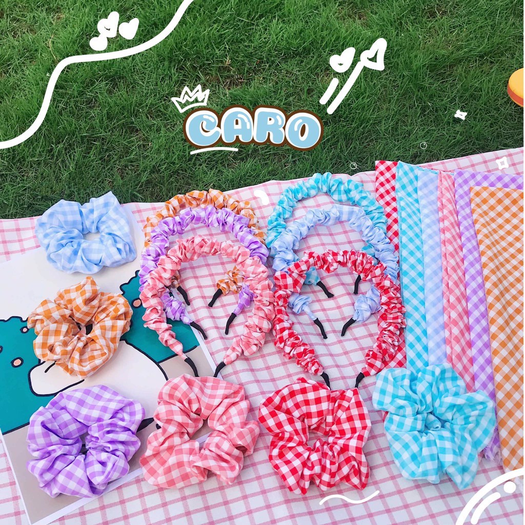 SCRUNCHIES CARO  SIÊU CUTE CỘT TÓC VẢI THỜI TRANG GIÁ RẺ