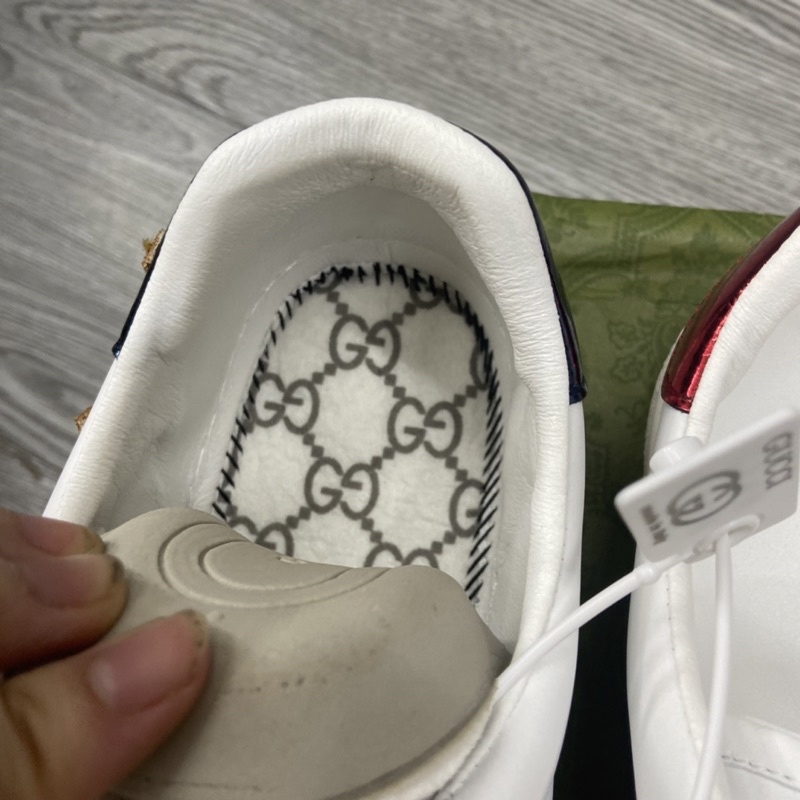 Giày thể thao GG 3 vạch 𝐆𝐮𝐜𝐜𝐢 LOVED thêu mẫu mới hàng cao cấp cực chất  - Ảnh Thật