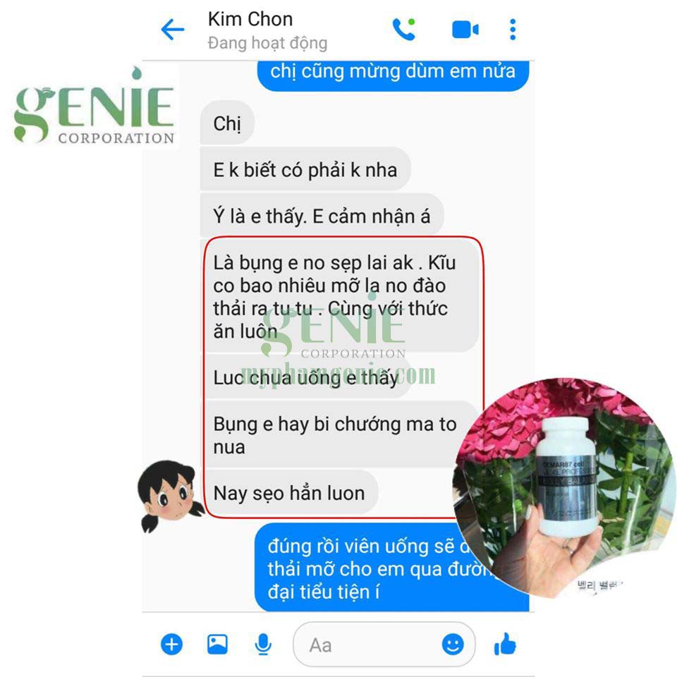 Viên uống giảm mỡ bụng Demar87 cell genie Hàn quốc 1 hộp 130 viên