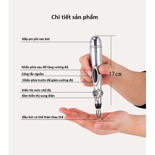 Bút dò huyệt - Bảo hành 12T - Bút châm cứu điện sử dụng xung điện trị liệu hiệu quả - Có viedeo thật