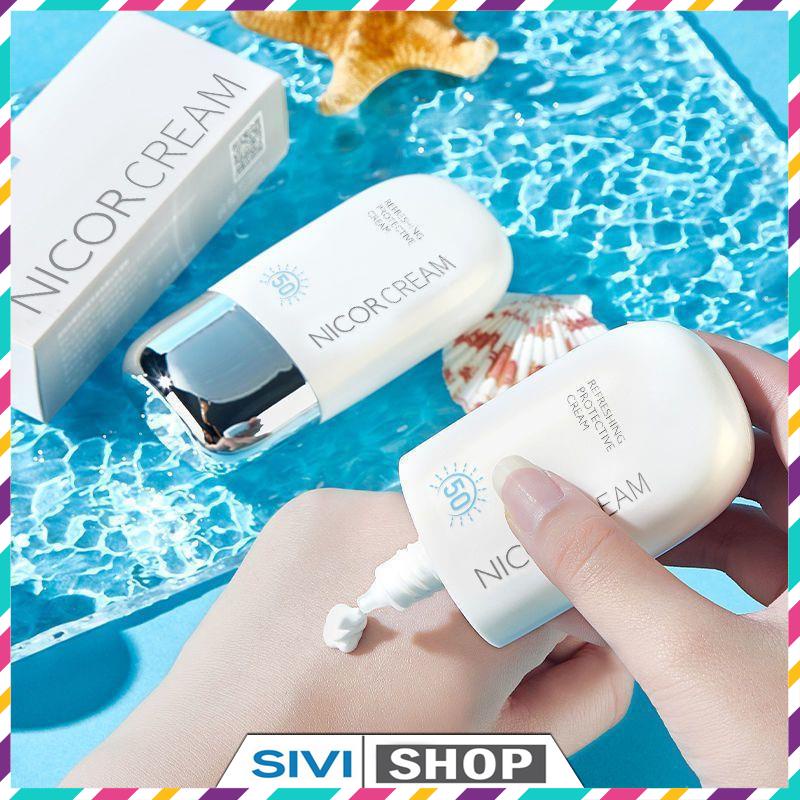 Kem chống nắng dưỡng ẩm nâng tông da NICOR Refreshing Protective Cream SPF50 PA+++