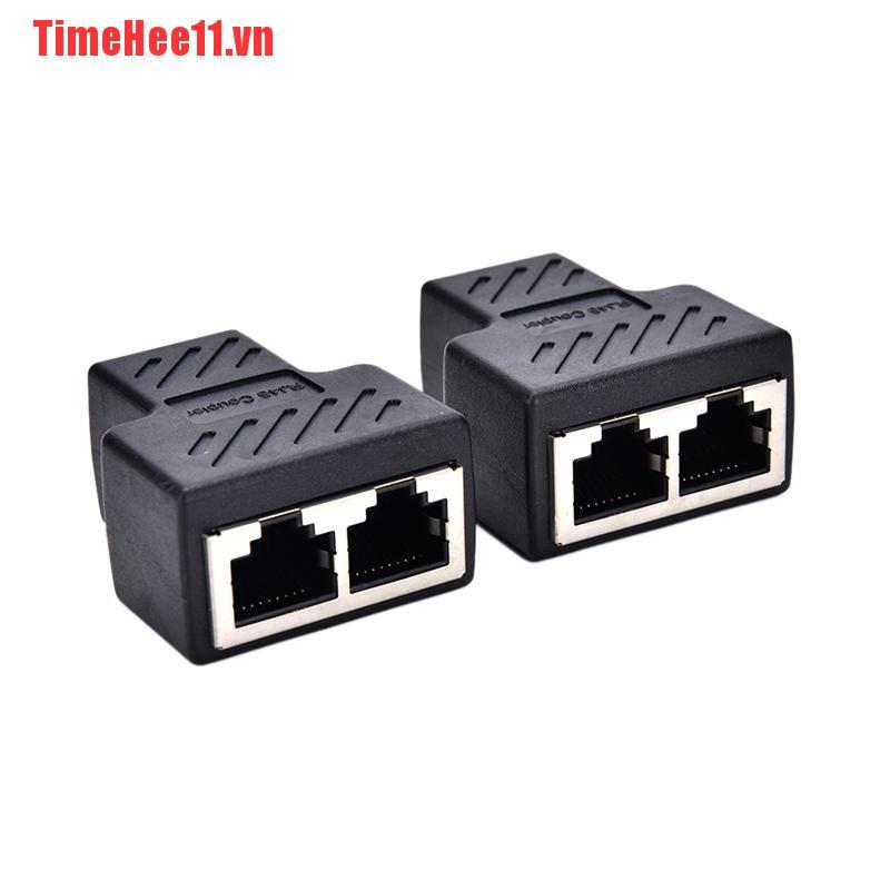【TimeHee11】1 to 2 LAN ethernet Network Cable RJ45 Splitter Plug Adapter Conne