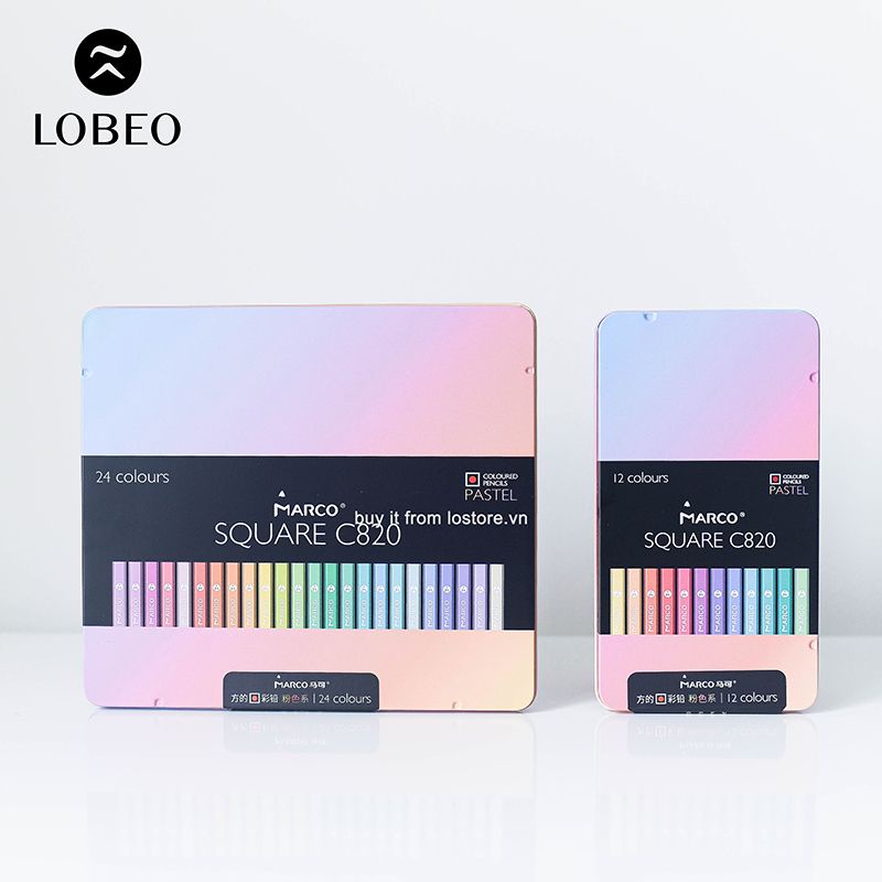 [ LỖ STORE ] Chì khô Marco tông pastel - Hộp thiếc