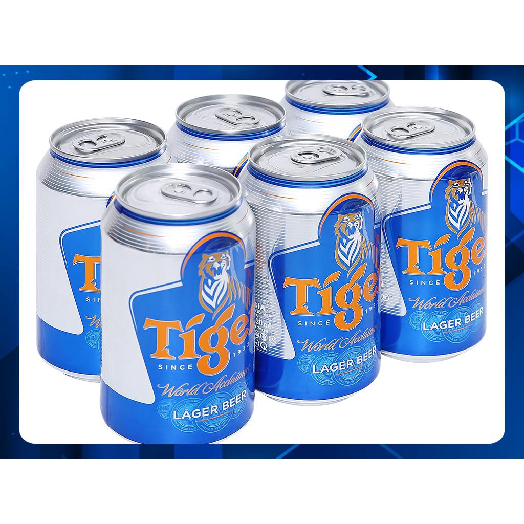 [Siêu Sale] [Chính hãng] Combo 6 lon bia Tiger xanh 330ml