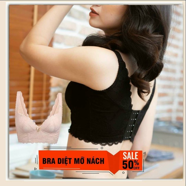 Áo lót ren bản to Bigsize 5 khuy che mỡ nách mỡ lưng, chống chảy xệ hàng Cao Cấp