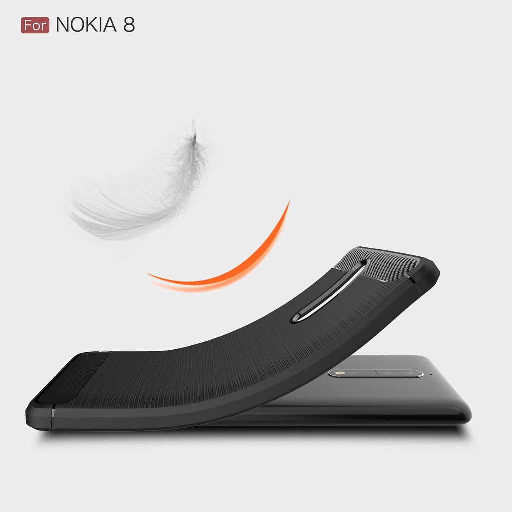 Ốp điện thoại silicon sợi carbon chống sốc cho Nokia 8 Nokia 8
