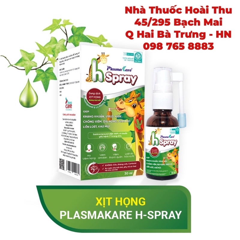 Xịt họng trẻ em Plasmakare H Spray - Xịt họng con hươu ,giúp giảm ho hiệu quả