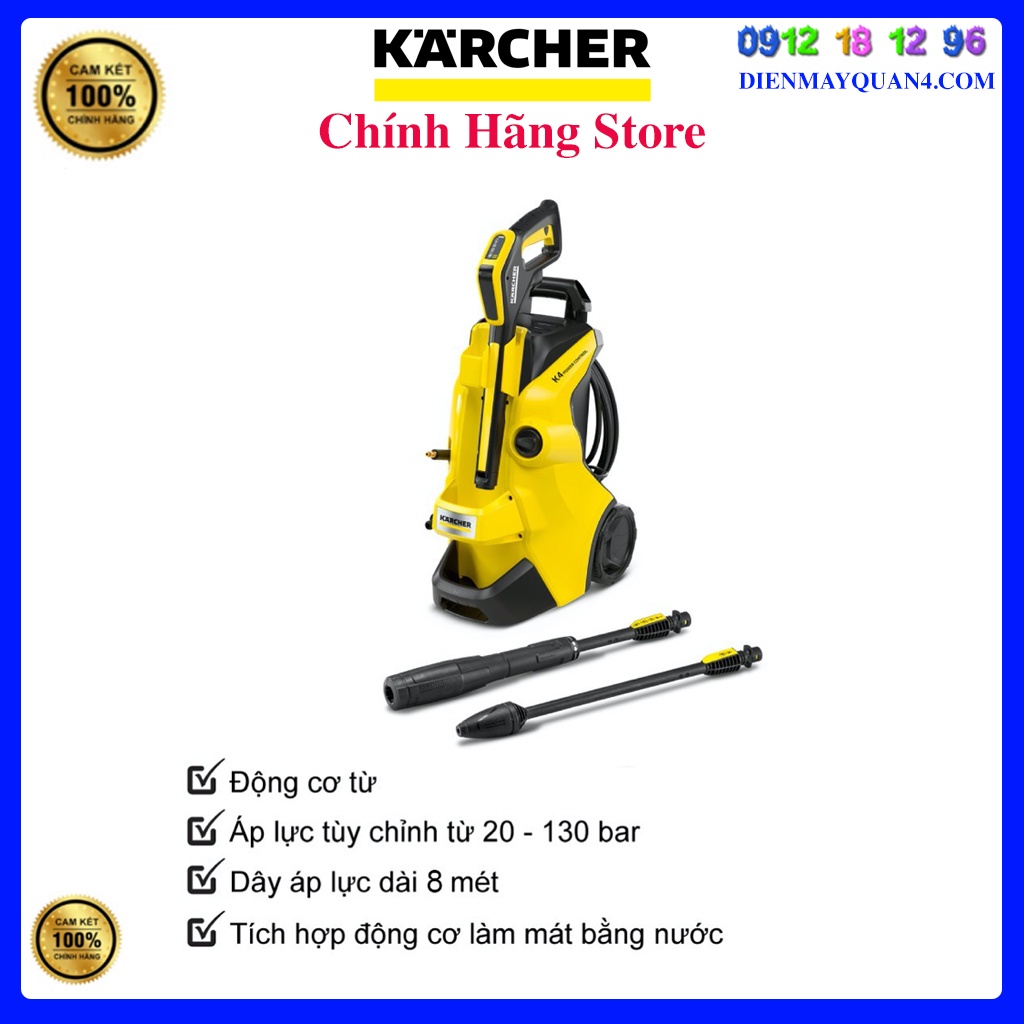 [Karcher K 4 Power Control] Máy rửa xe Karcher K4 Power Control - Tặng kèm Bộ Car Kit và Bình hóa chất