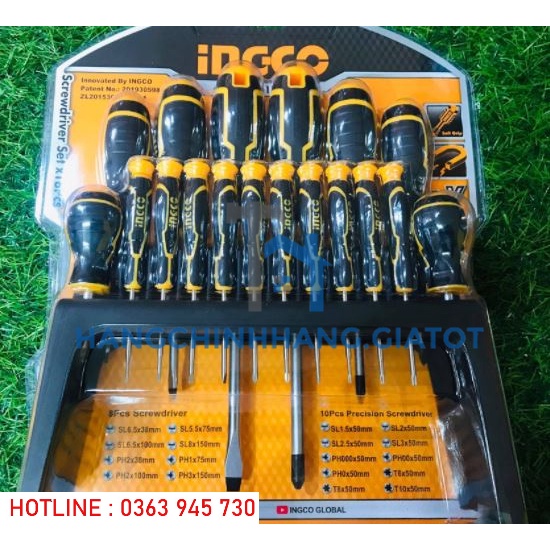 ĐỒ NGHỀ INGCO Bộ 18 tua vít HKSD1828 (Cam kết Chính Hãng 100%)