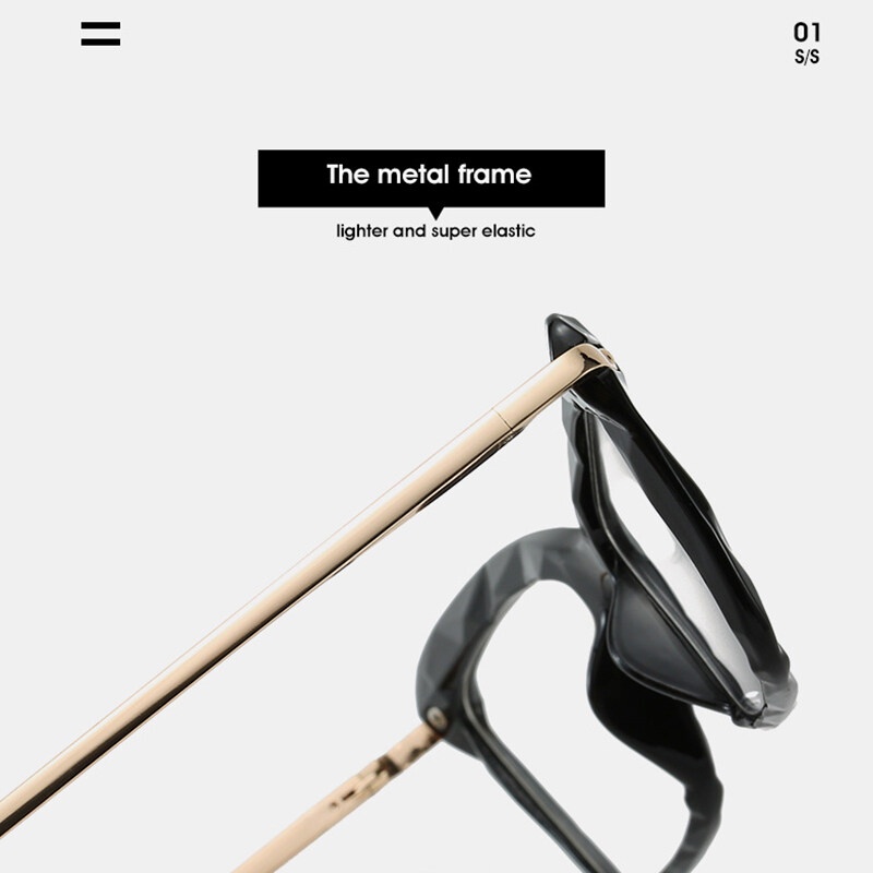 Mắt Kính Gọng Mắt Mèo Nhiều Mặt Trong Suốt Phong Cách Âu Mỹ Cổ Điển Thời Trang Unisex