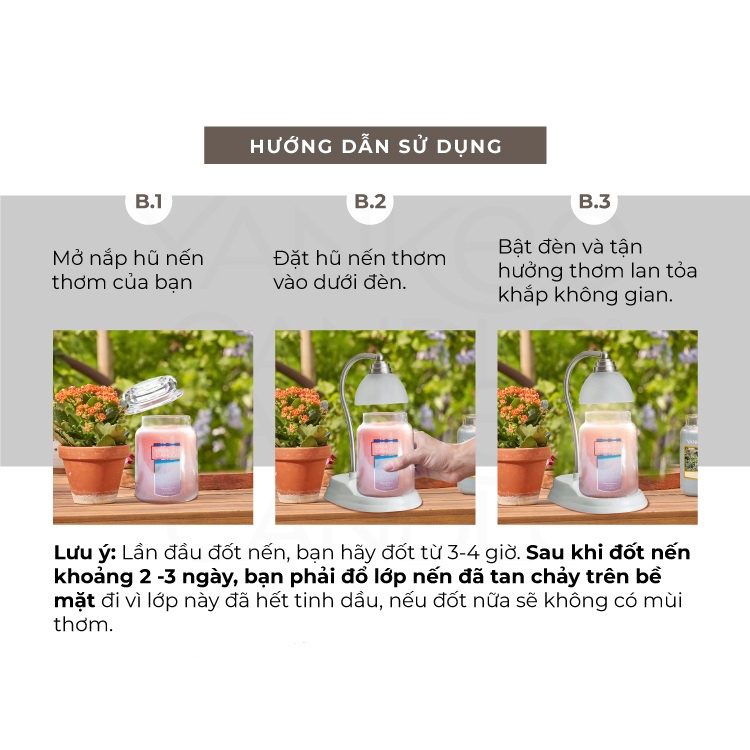 Đèn treo đốt nến Yankee Candle màu đen