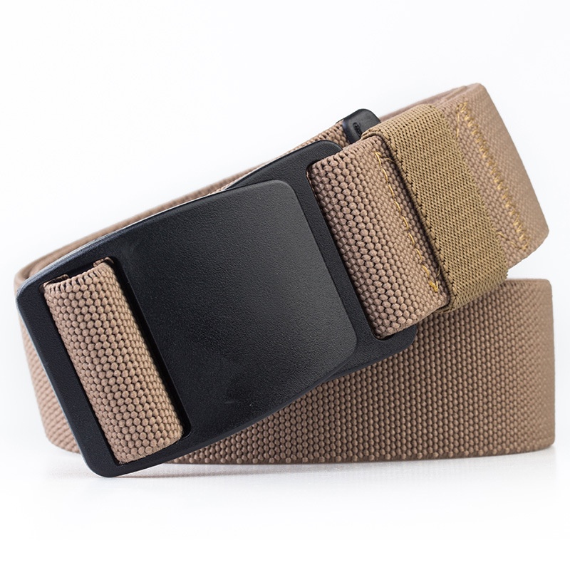 Thắt Lưng Vải Canvas Co Giãn Dày Dặn Chống Dị Ứng 3.8cm Có Khóa Kim Loại Thời Trang Cho Nam