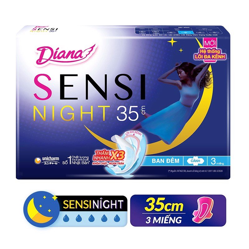 [BVS] Băng vệ sinh SENSI Night, Cool Fresh Night 35cm