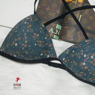 áo lót bralette linen hoa nhí dây chéo lưng tháo Roy được