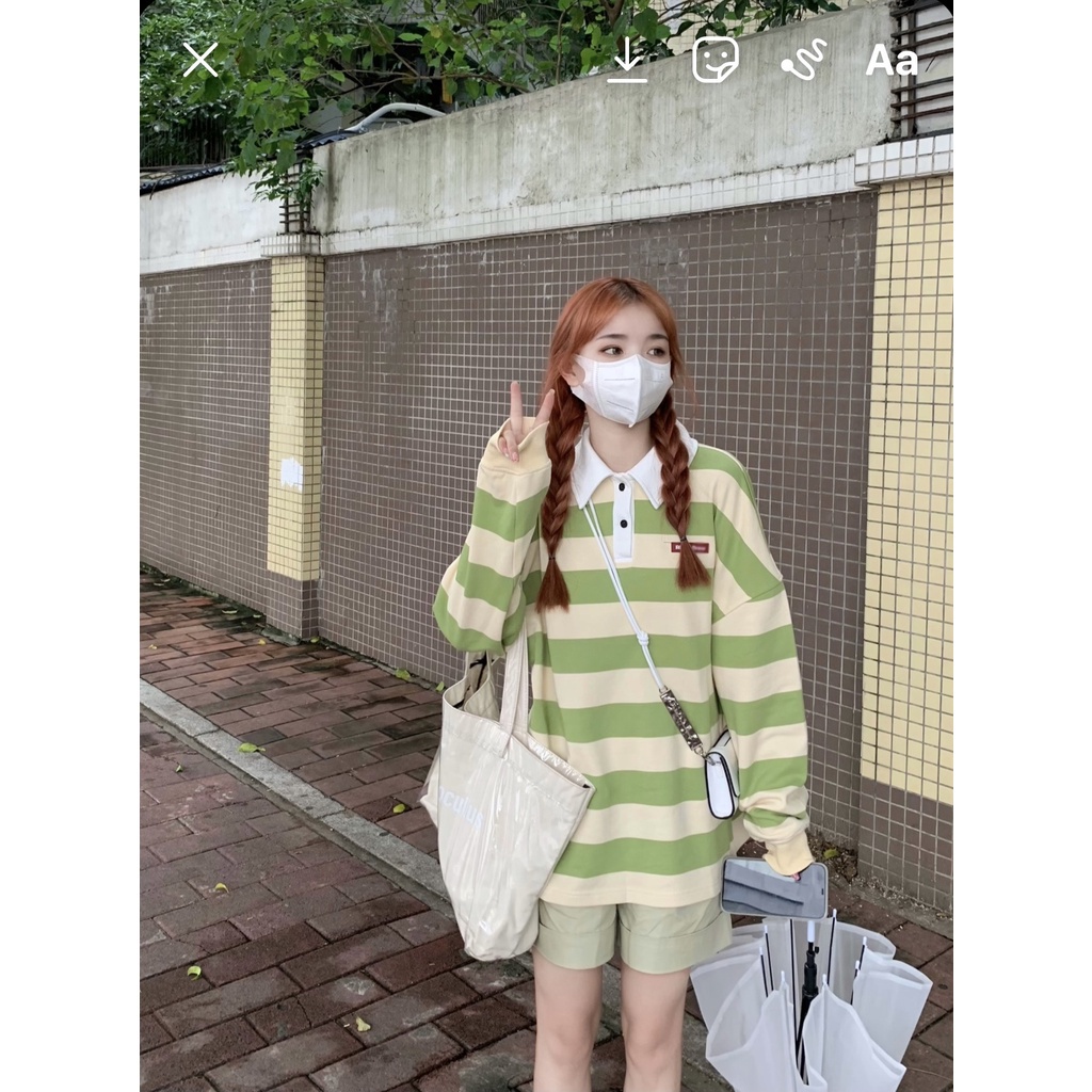 Áo Thun Cổ Polo Tay Dài Dáng Rộng Phong Cách Hàn Quốc Thời Trang Dành Cho Nữ | BigBuy360 - bigbuy360.vn