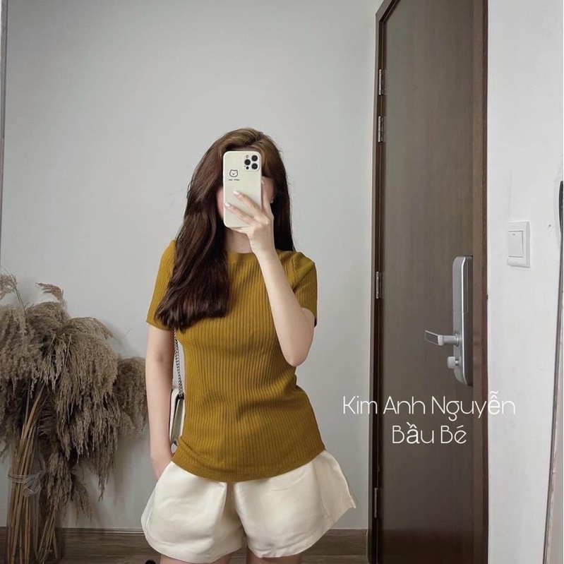 Áo Len Đũa Chất Mềm Mịn- Áo len nữ tay cộc, dáng basic đủ màu