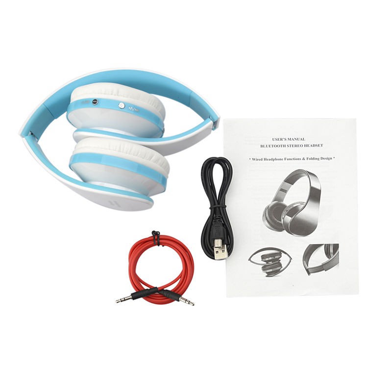 Foldable Wireless Stereo Bluetooth Headset Headphones +Mic For iPhone Samsung PC