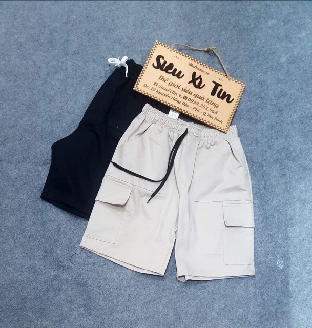 Quần short túi hộp, short kaki túi hộp