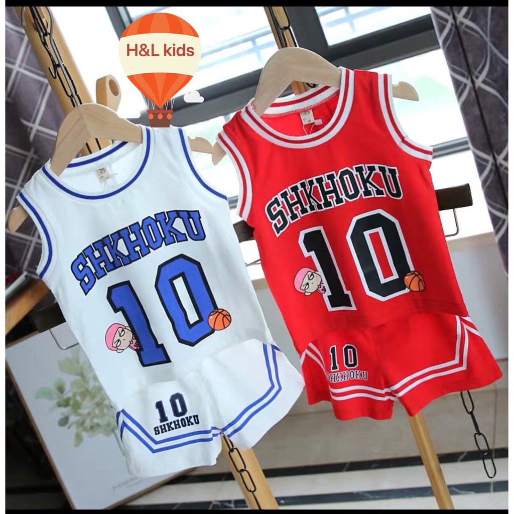 Bộ bóng rổ SHOHOKU cho bé trai gái 100% thun cotton chính phẩm siêu dãn