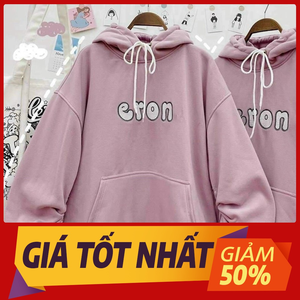 [ANEK01 giảm 10%] Áo Hoodie Chống Nắng THIFU FASHION Thêu Chữ ERON Nón 2 Lớp Chất Liệu Thun PE Cho Nam Và Nữ Dưới 70kg