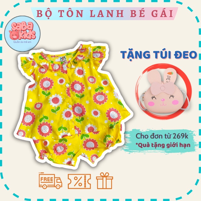 [FREESHIP] Đồ Bé Gái Mặc Nhà Tôn Lanh (Tole) Cánh Tiên Mềm Mịn Hè Mát Siêu Xinh SABAKIDS