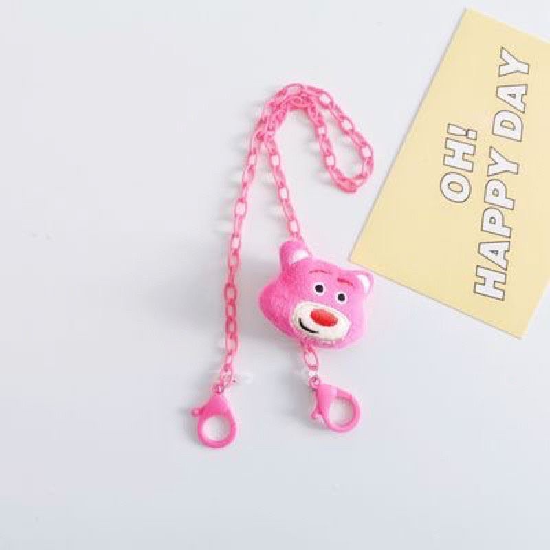 Dây đeo khẩu trang hình thú nhồi bông Gấu dâu dễ thương