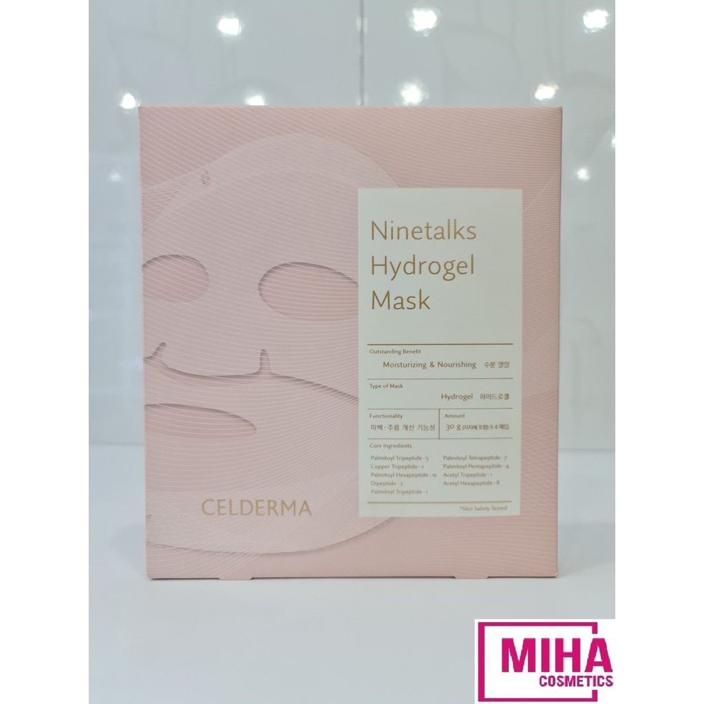 Hộp 4 Miếng Mặt Nạ Thạch Cấp Ẩm Hàn Quốc Celderma Ninetalks Hydrogel Mask 30g Hàn Quốc