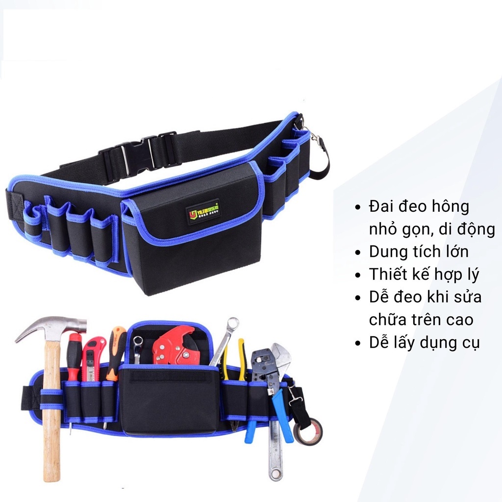 Đai đeo hông đựng đồ nghề cơ khí vải oxford chống thấm nước, đai kỹ thuật KIRITO SHOP