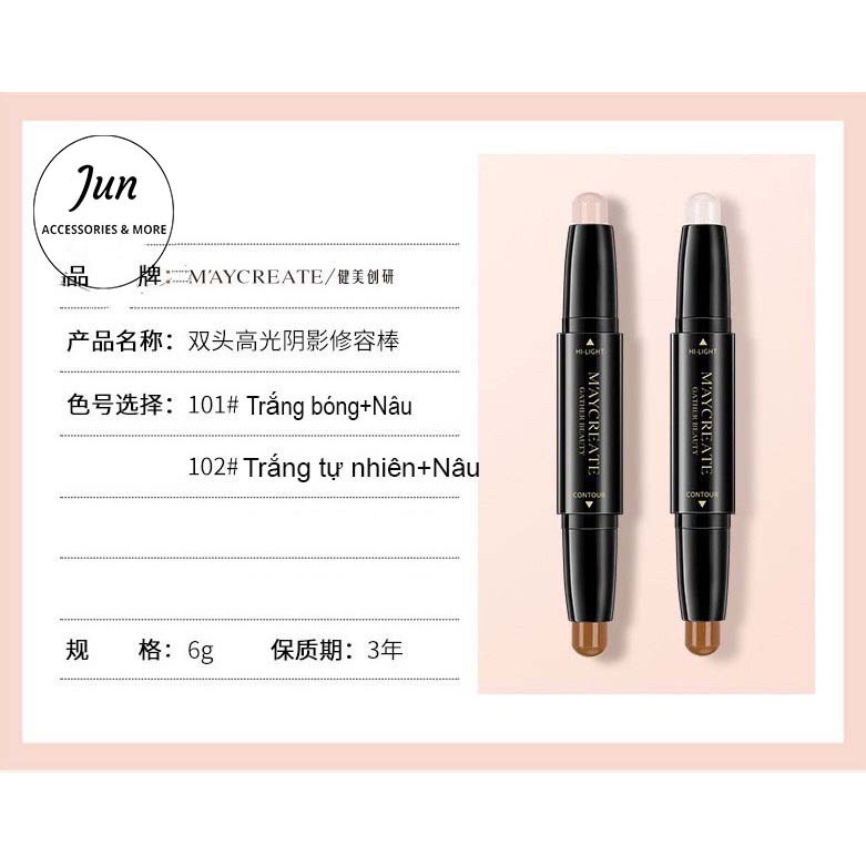 Bút tạo khối che khuyết điểm 3 Wonder Maycreate WM30 - Thanh tạo khối che khuyết 2 đầu điểm đa năng | BigBuy360 - bigbuy360.vn