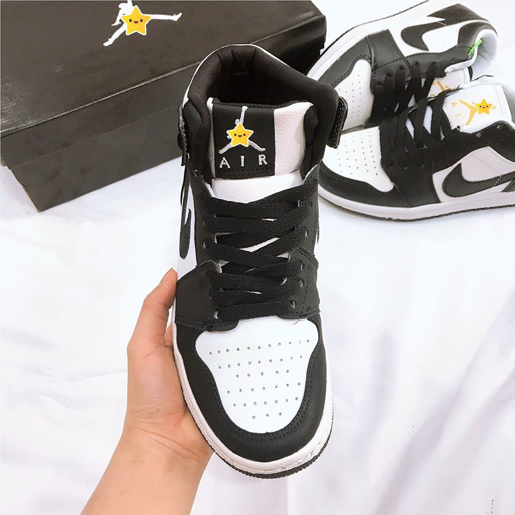 Giày Sneaker Nam Nữ Giày Nike Air Jordan 1 Panda Cổ Cao Trắng Đen Đẹp Cao Cấp 2021