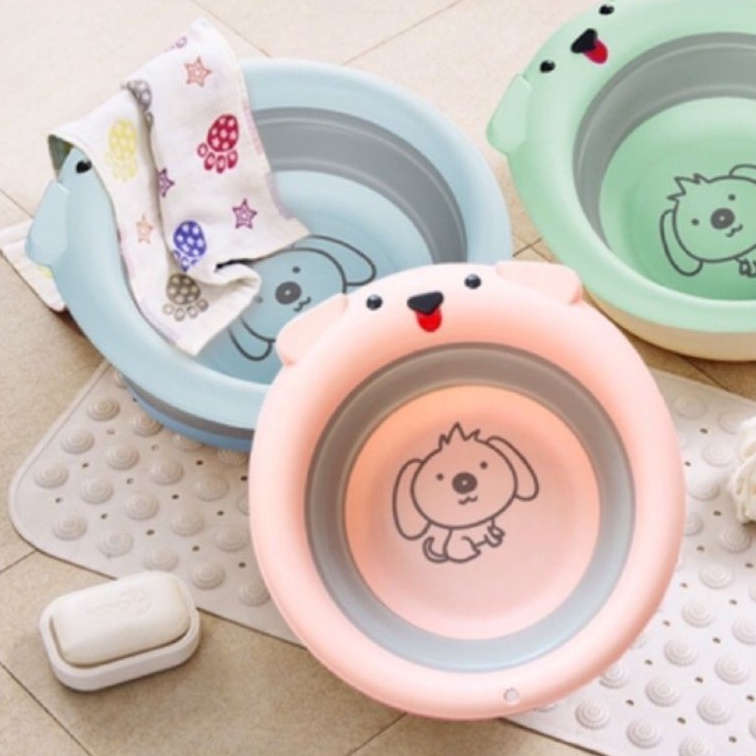 Chậu Rửa Mặt Gấp Gọn Hình Bé Cún Xinh Xắn Cho Bé YOOTA BABY Chất Liệu Nhựa PP Cao Cấp