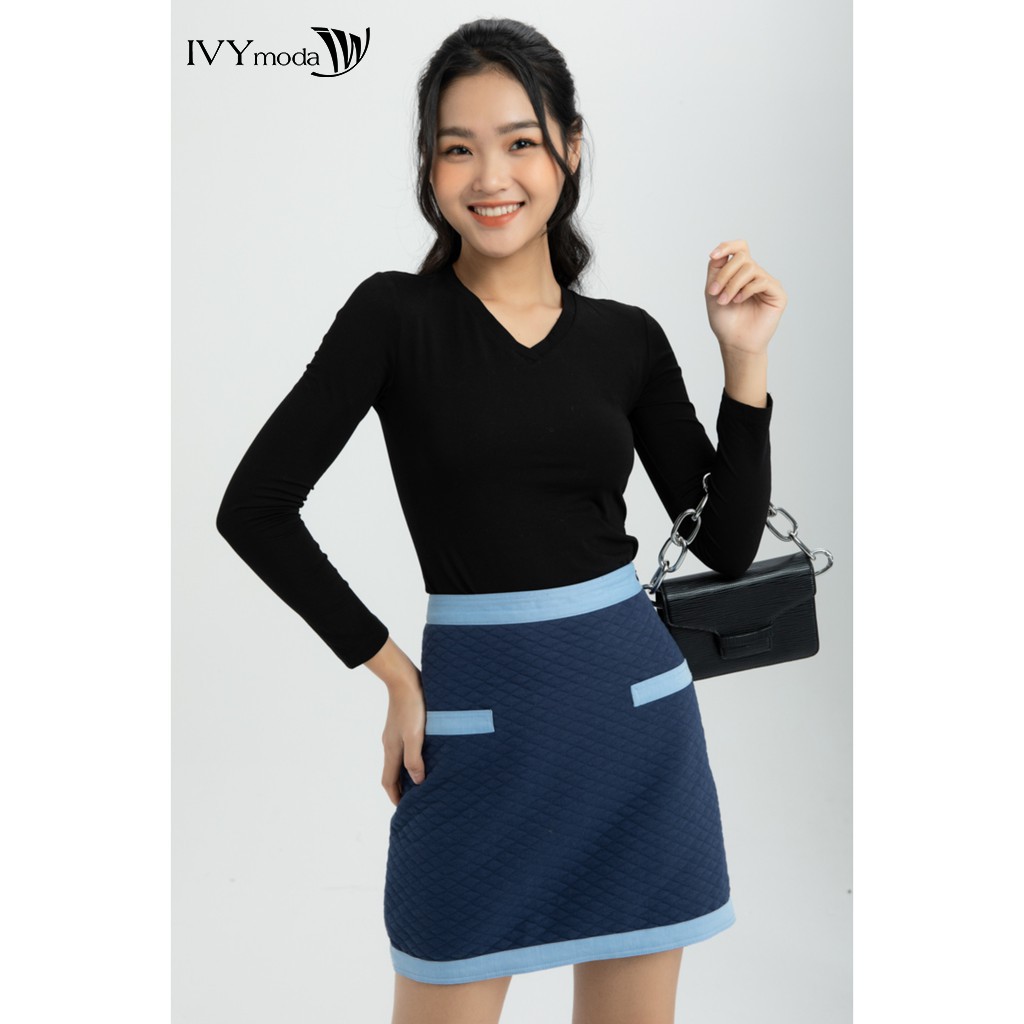 Chân váy chữ A chần vải IVY moda MS 30B8188