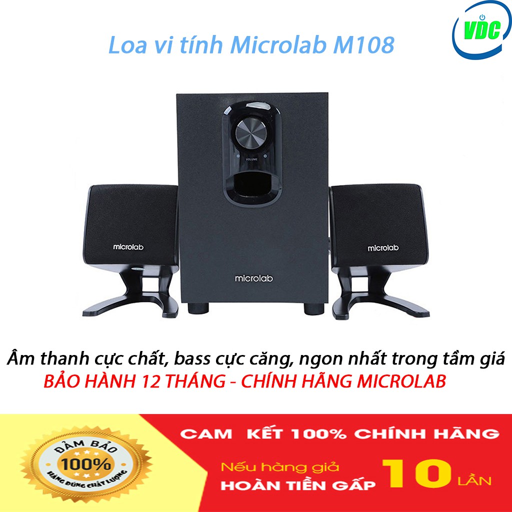 Loa vi tính Microlab M108 - Cam kết chính hãng - Âm thanh siêu chuẩn - Bass cực căng - Bảo hành 12 tháng