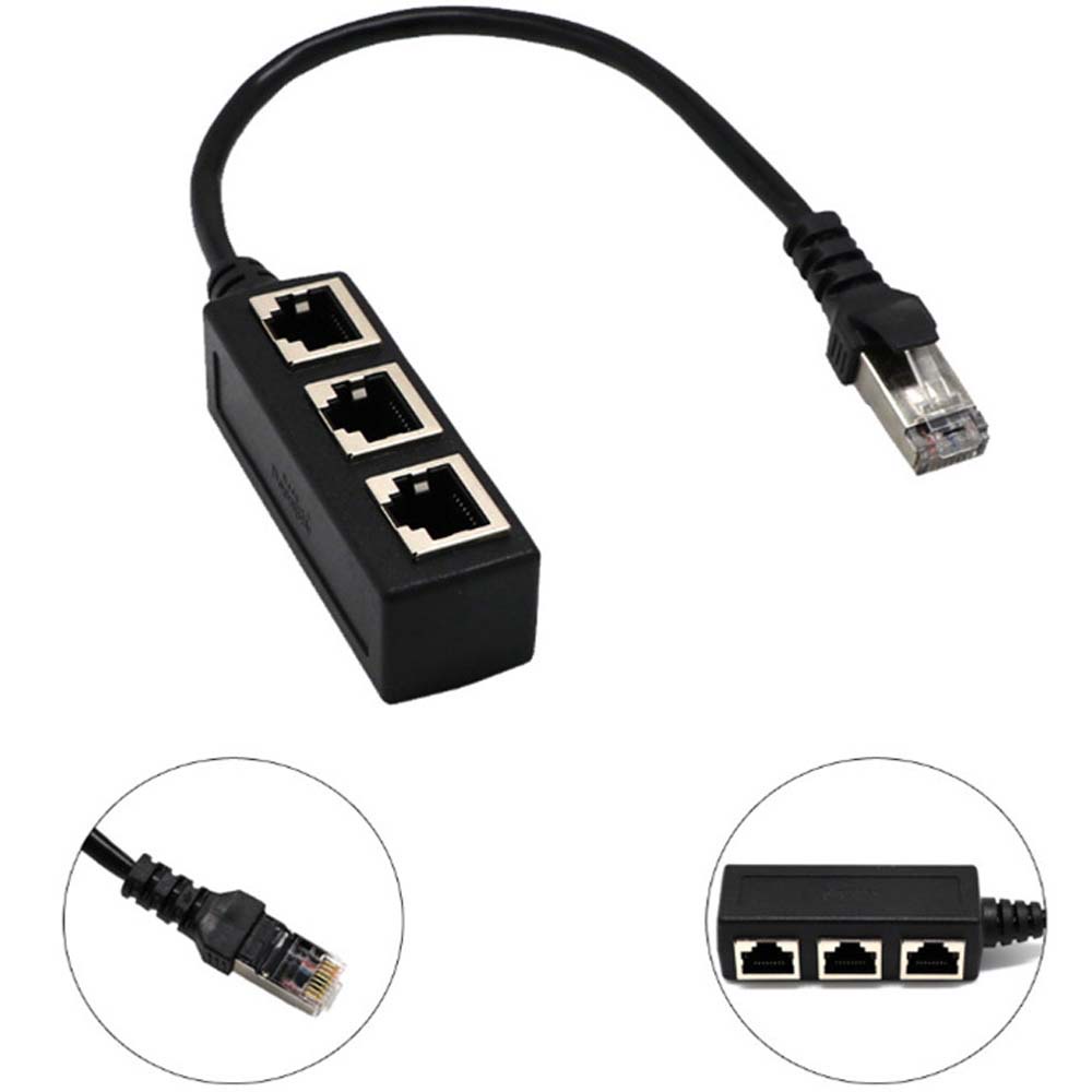 Bộ Chia Dây Cáp Mạng Rj45 1 Đầu Cắm Sang 3 Cổng Cắm LAN Nhiều Màu