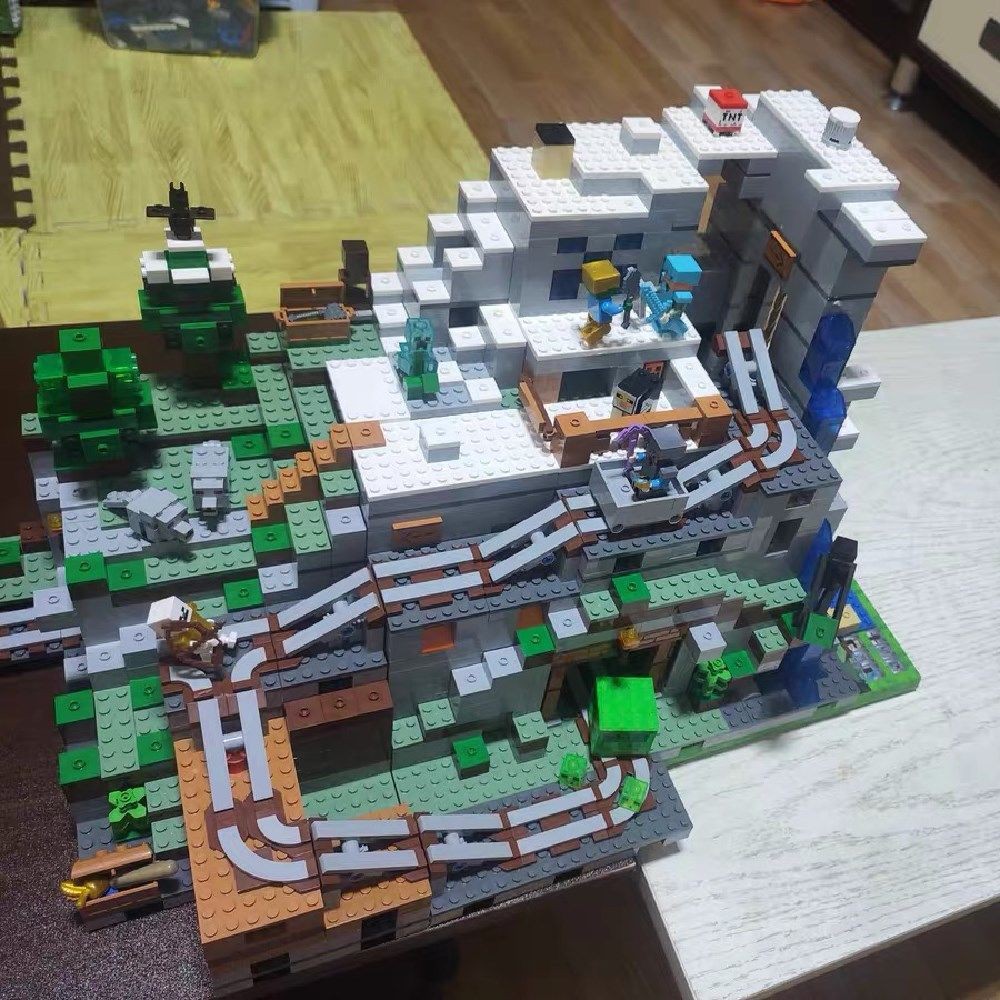 LEGO Minecraft Khối xây dựng Viện quy mô lớn Hang động cậu bé có độ khó cao Mỏ đồ chơi hình lắp ráp