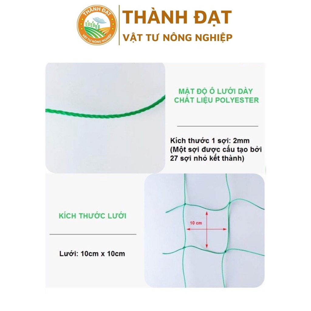 Lưới làm giàn cây leo, nhiều kích thước, độ bền cao, dễ lắp đặt, không viền, làm giàn bầu, mướp, bầu, bí