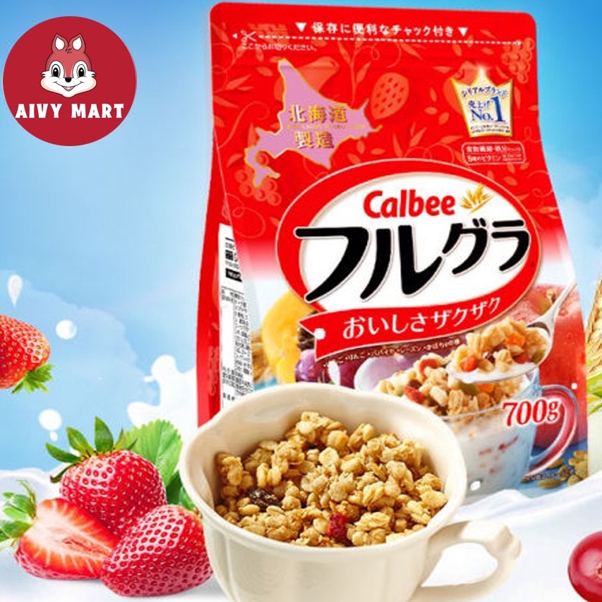 HÀNG CHÍNH HÃNG | Ngũ cốc Calbee ăn kiêng giảm cân Nhật Bản - mix hoa quả trái cây sữa chua dùng ăn sáng