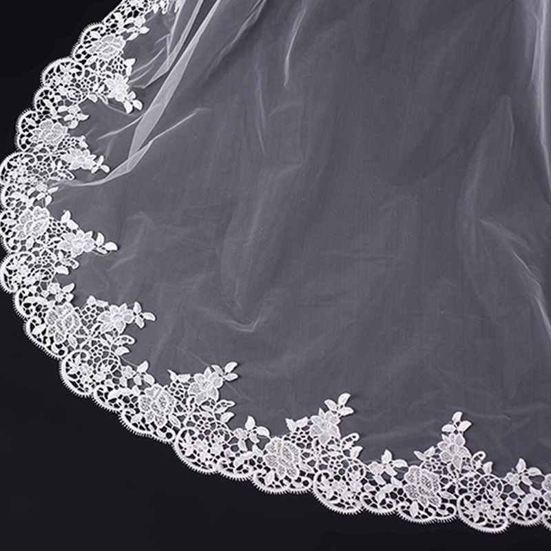 Mạng Che Mặt Cho Cô Dâu 1 Lớp Bằng Vải Tuyn Dài 300cm