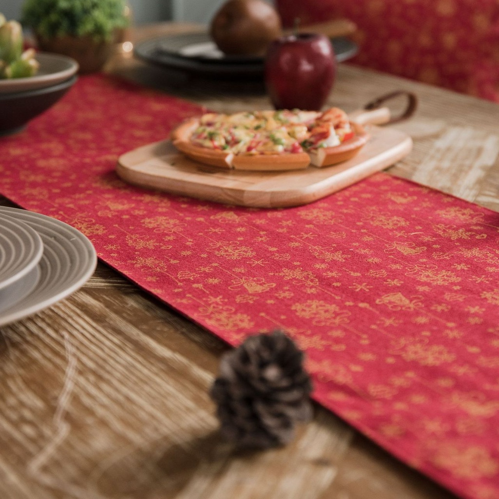 Khăn Trải Bàn Ăn Bằng Cotton Lanh In Họa Tiết Kẻ Sọc Phong Cách Giáng Sinh Độc Đáo Trang Trí Nhà Cửa