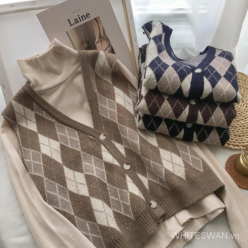 Áo Khoác Cardigan Dệt Kim Sát Nách Thời Trang Mùa Đông 2021