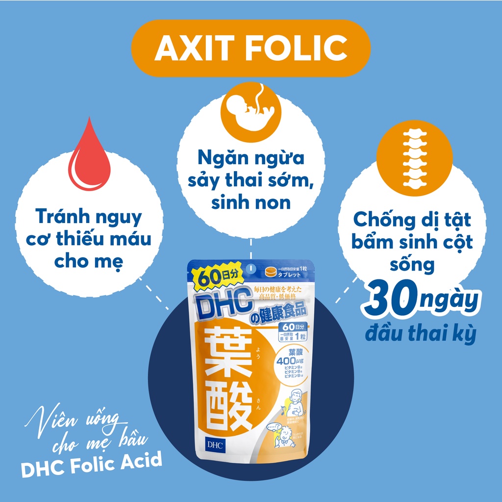 Viên uống cho mẹ bầu DHC Folic Acid Nhật Bản (30 ngày)