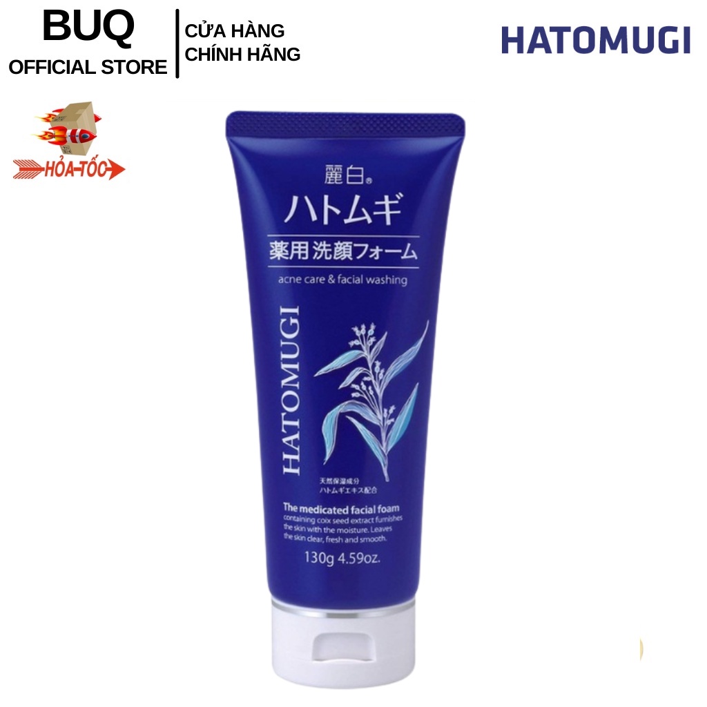 Sữa Rửa Mặt Ngừa Mụn Reihaku Hatomugi The Medicated Facial Foam Dưỡng Ẩm Sáng Da 130g